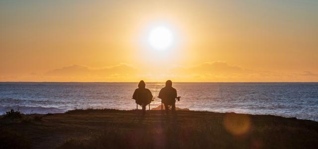 Retired Couple At A Beach